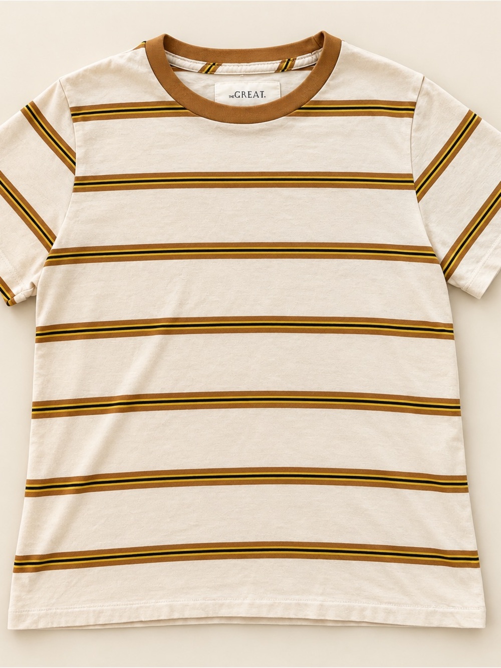 THE GREAT. Striped 100% Cotton Crewneck T-Shirt size 1